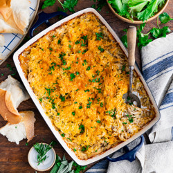 Dump-and-bake Cheesy Chicken And Rice Casserole
