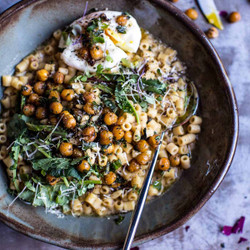 Quick + Simple Pasta "risotto" With Herbed Roasted Chickpeas.