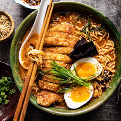 30 Minute Spicy Miso Chicken Katsu Ramen