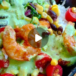 Mexican Shrimp Bowl &amp; Corn Salsa With Cilantro Lime Sauce