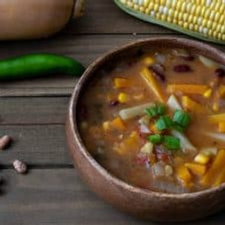 Potato Tomato and Three Sisters Soup