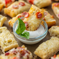 Garlic Butter French Bread Pizza Bites