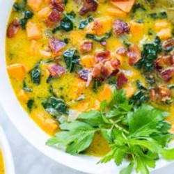 Creamy Sweet Potato Bacon Chowder (dairy Free)