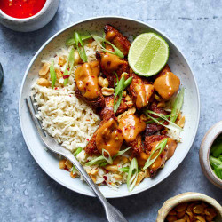 Baked Tofu In Thai Peanut Sauce
