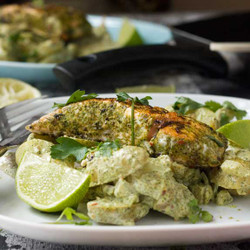 Jerk Salmon With Yogurt Potatoes