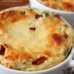 Orzo Bacon And Greens With Cauliflower Cheese Sauce | Nutmeg Nanny