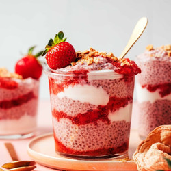 Strawberries &amp; Cream Chia Pudding