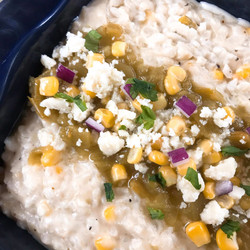 Cheesy Green Chile Risotto