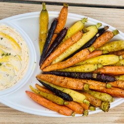 Irresistible Herb Carrots With Hot Honey Goat Cheese