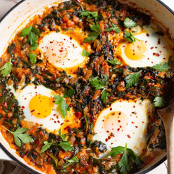 Turkish Spinach And Eggs (ispanaklı Yumurta)