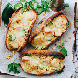 Gruyere Shrimp Hoagies With Jalapeno And Corn