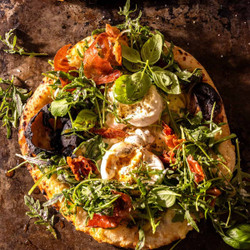 Burrata Potato Pizza With Peppery Lemon Arugula