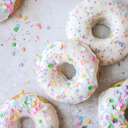 High Altitude Baked Funfetti Donuts