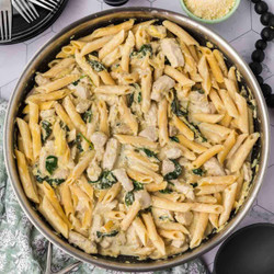 Spinach Artichoke Chicken Pasta