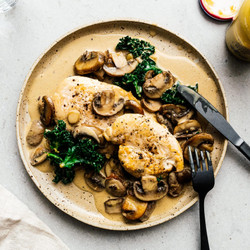 One Pan Creamy Dijon Mustard Mushroom Chicken