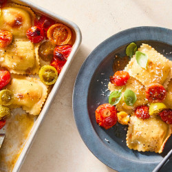 Sheet-pan Ravioli With Burst Tomatoes