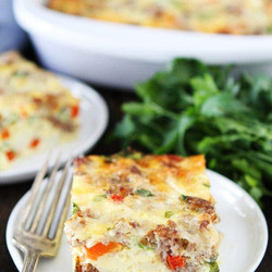 Sausage, Cheese, And Potato Egg Casserole
