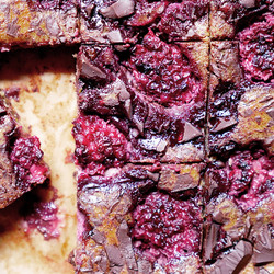 Hazelnut, Dark Chocolate And Blackberry Nut Butter Blondies, With Lime