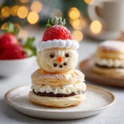 Santa Snowman Puff Pastry Stack