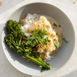 Coconut Lemongrass Poached Fish