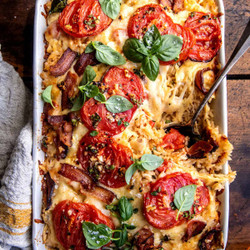 Tomato Cheddar Chicken And Rice Bake