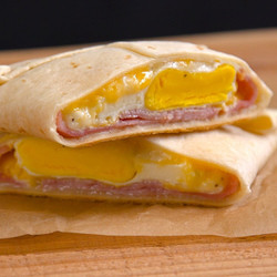 Ham and Cheese Tortilla with celery and turtles