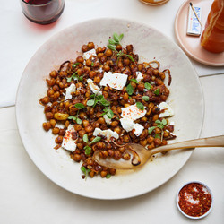 Frizzled Chickpeas With Onions And Herbs