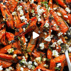 Lemon Dijon Roasted Carrots (with Feta Cheese)