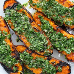 Grilled Sweet Potatoes With Chimichurri
