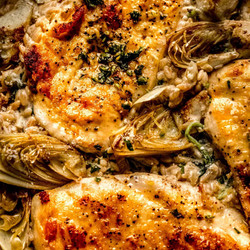 Spinach Artichoke Orzo With Chicken