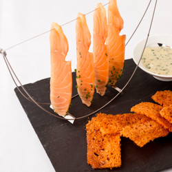 Marinated Salmon, Oyster Mayonnaise And Croutons