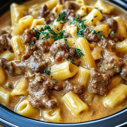 Creamy Slow Cooker Beef Pasta