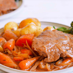 Braised Beef In Red Wine With Root Vegetables