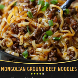 Mongolian Ground Beef Noodles