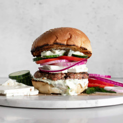 Grilled Greek Turkey Burgers With Tzatziki