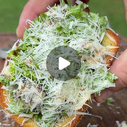 Grilled Chicken Caesar Salad Toast Boats