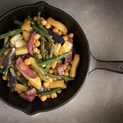 Roasted Potatoes &amp; Green Beans With Mustard Drizzle