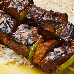 Soy-ginger Beef Kebabs With Rice