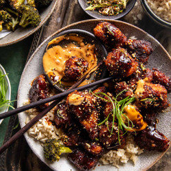 Sheet Pan Korean Popcorn Chicken
