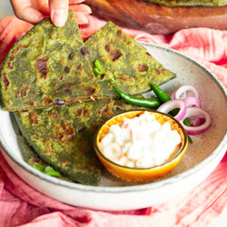 Spinach And Black Bean Paratha