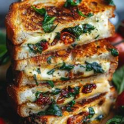 Mediterranean Spinach Grilled Cheese