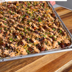 Crispy Honey Garlic Chicken Fried Rice