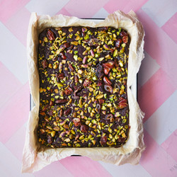Rukmini Iyer Pistachio And Date Brownies Recipes | Easy Brownies