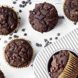 Veggie-loaded Chocolate Protein Muffins