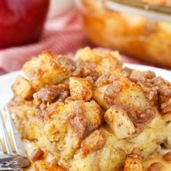 Overnight Cinnamon Apple Baked French Toast Casserole