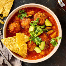 Chipotle Turkey Meatball Soup