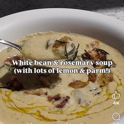 Creamy White Bean Soup With Rosemary And Parmesan