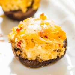 Triple Cheese And Corn-stuffed Portobello Mushrooms