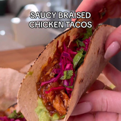 Saucy Braised Chicken Tacos