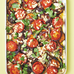 Aubergine With Tomatoes, Harissa And Almonds